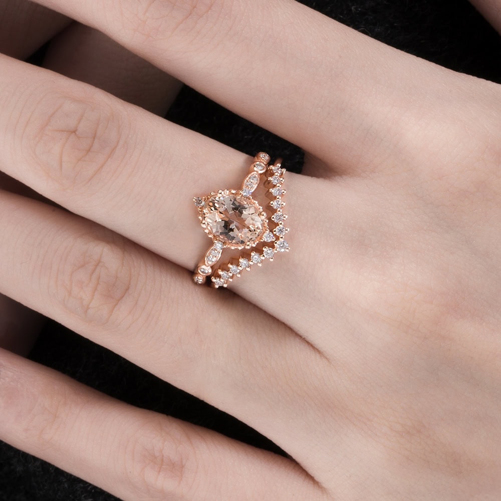 V Shaped Tiara Diamond Wedding Band - Valentina - Image 6