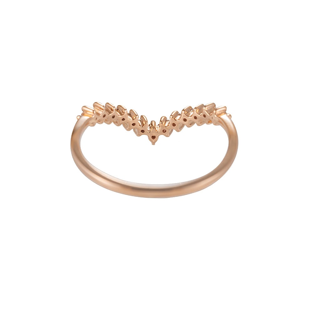 V Shaped Tiara Diamond Wedding Band - Valentina - Image 2