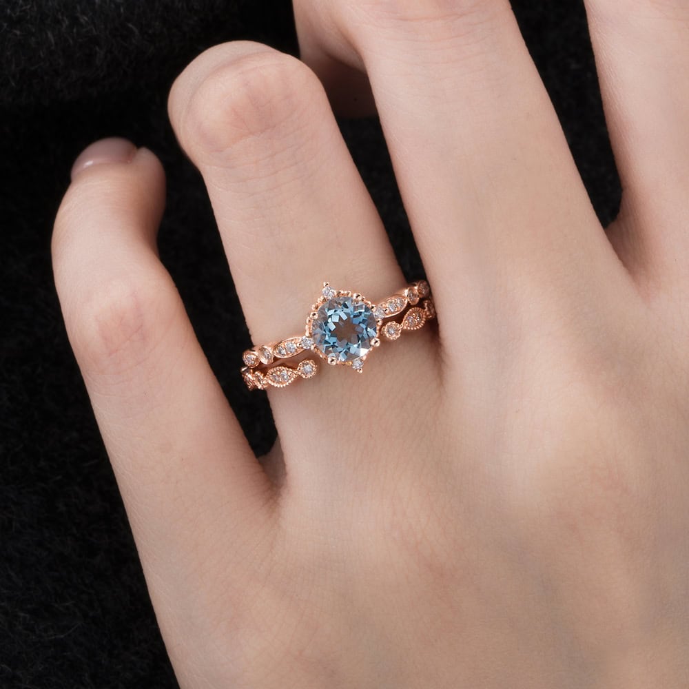 Vintage Aquamarine Engagement Ring - Helena - Image 8
