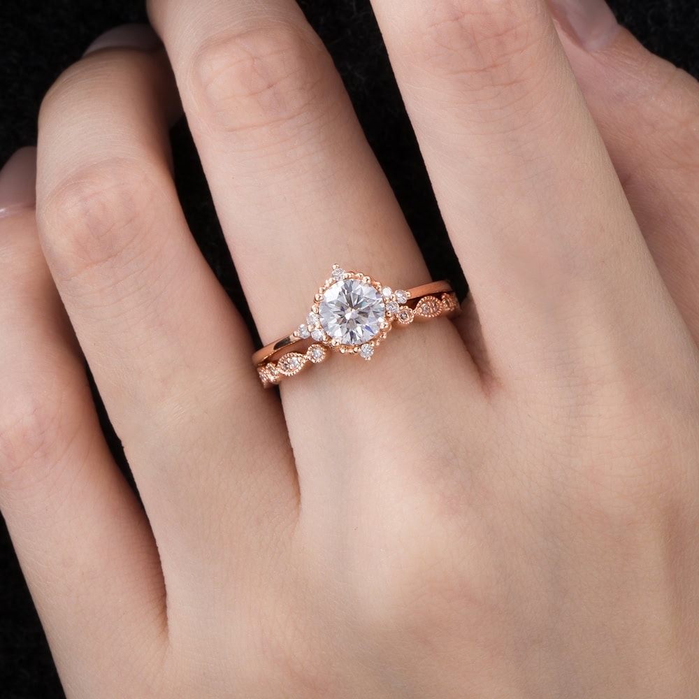 Round Moissanite Engagement Ring - Azra - Image 9