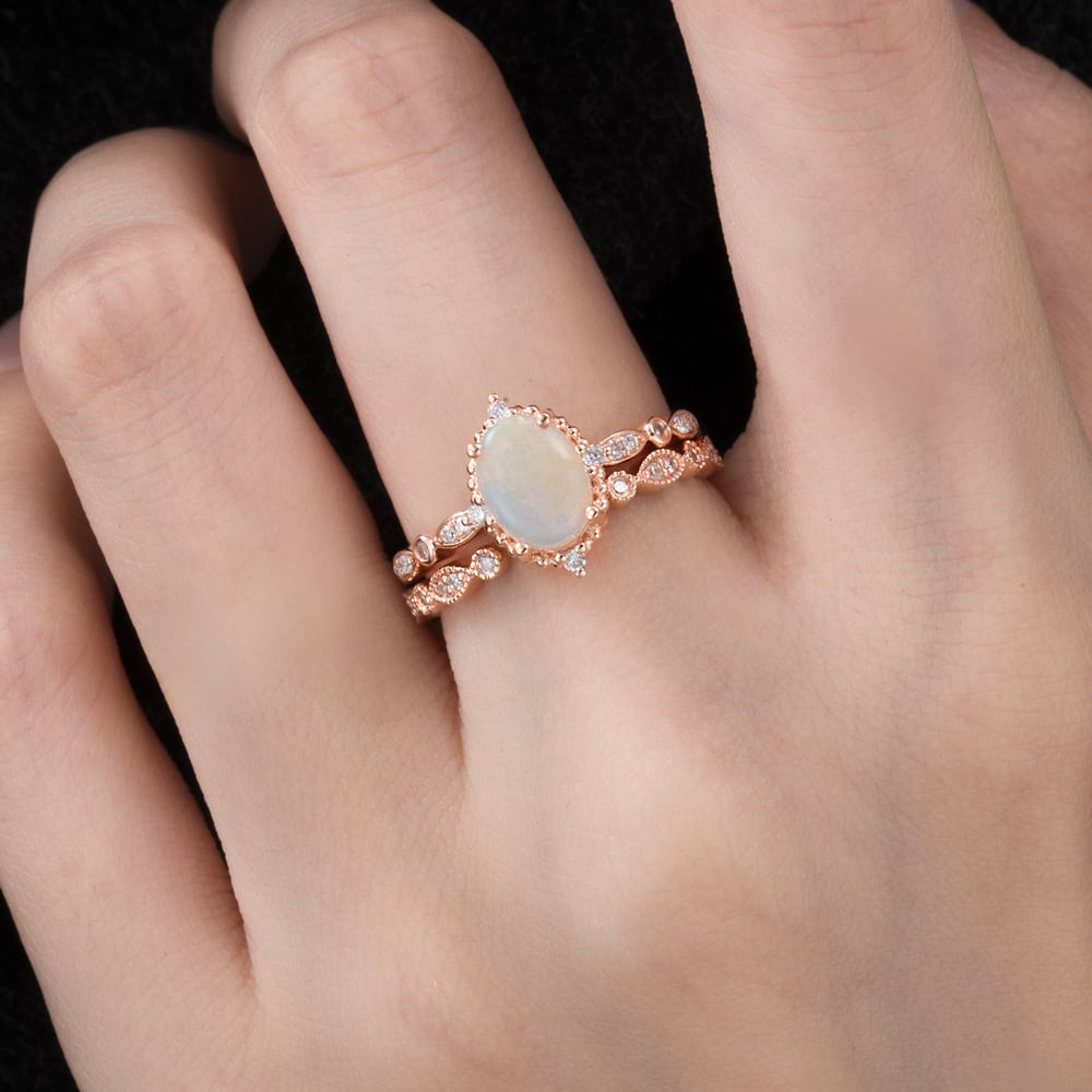 Oval Australian Opal Ring - Marielle - Image 8