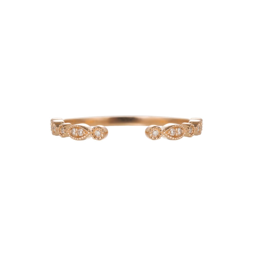 Vintage Inspired Open Wedding Band - Dawn