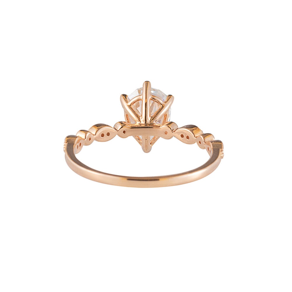 Vintage Inspired Pear Cut Moissanite Ring – Lily - Image 2