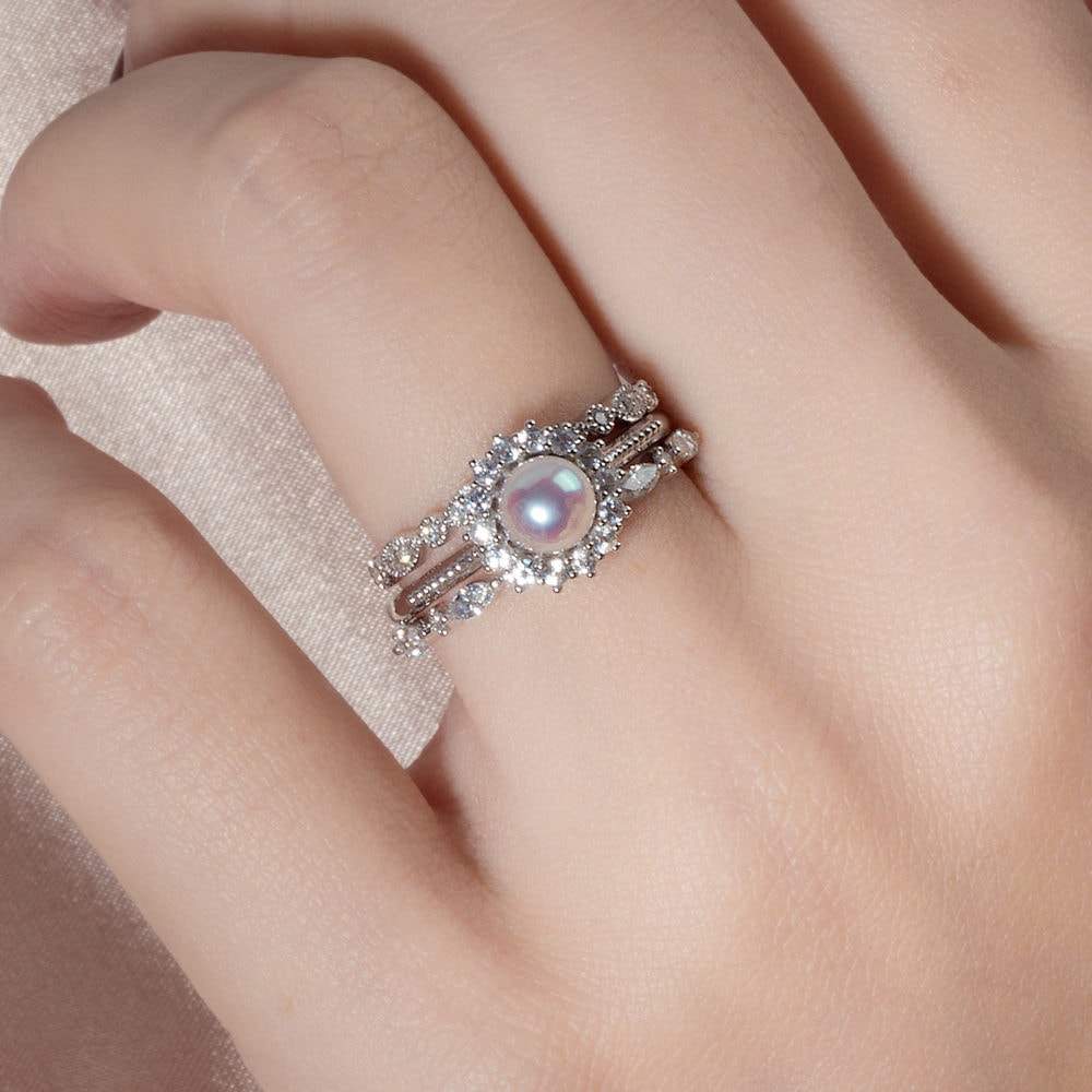 Akoya Pearl Halo Ring - Yua - Image 5