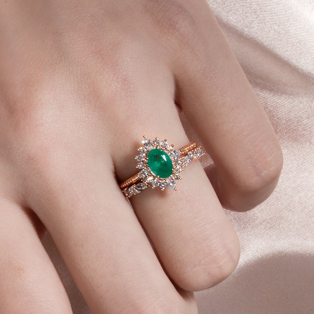 Art Deco Oval Emerald Ring - Aries - Image 5