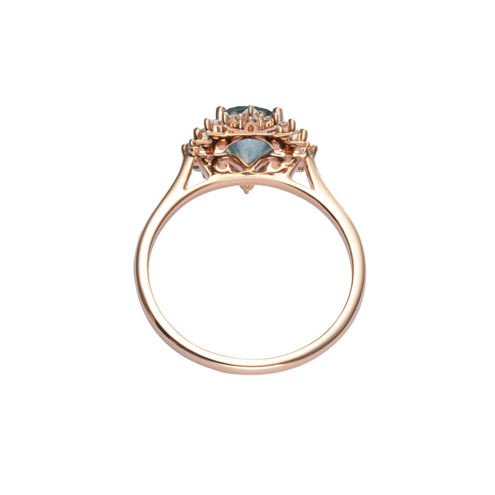 Crescent Moon Oval Cut Opal Ring - Erica - Image 2