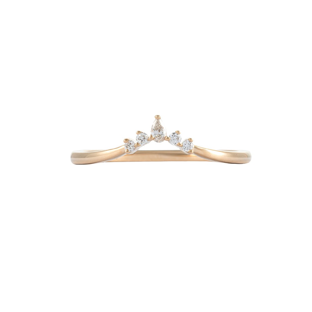 Five Stone Crown Wedding Band - Remi
