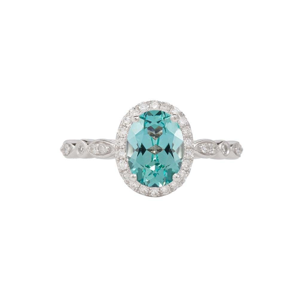 Oval Cut Mint Green Sapphire Ring - Clementine