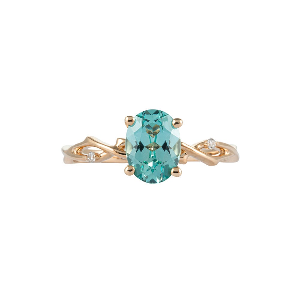 Twig Engagement Ring In Mint Green Sapphire - Felicity