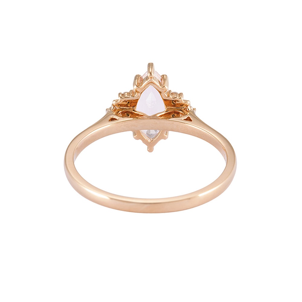 Crescent Moon Marquise Cut Alexandrite Ring -  Faye - Image 4