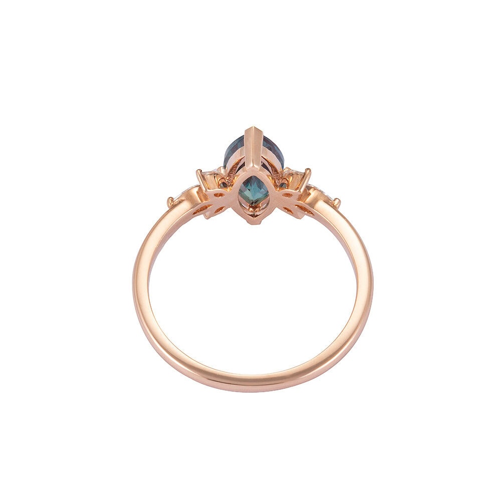 Marquise Cut Alexandrite Diamond Ring - Lavender - Image 4