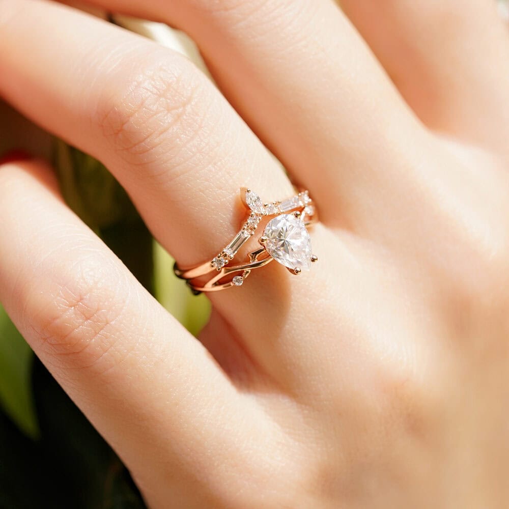 Twig Engagement Ring In Pear Cut Moissanite - May - Image 7