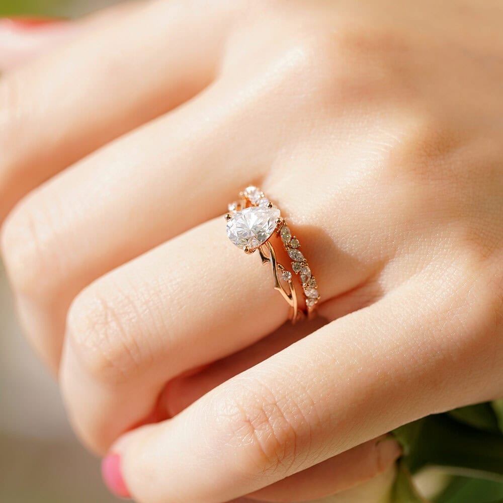 Twig Engagement Ring In Pear Cut Moissanite - May - Image 4