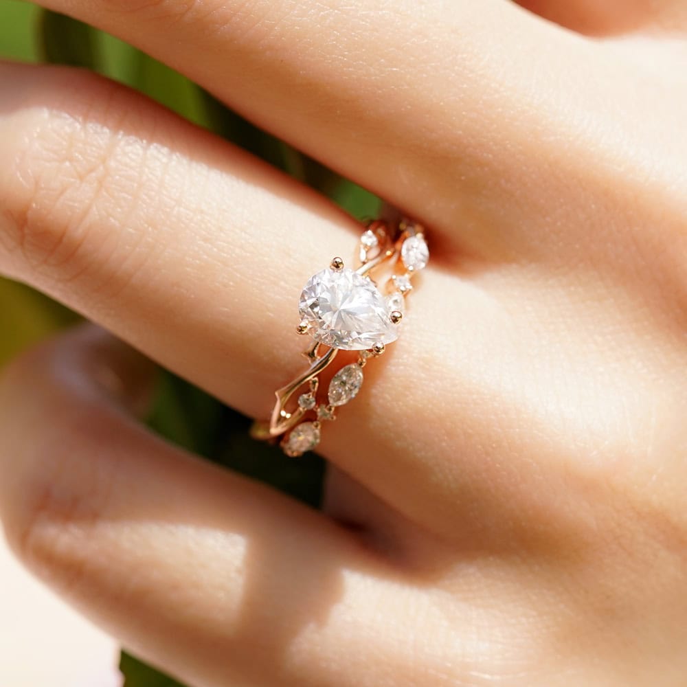 Twig Engagement Ring In Pear Cut Moissanite - May - Image 6