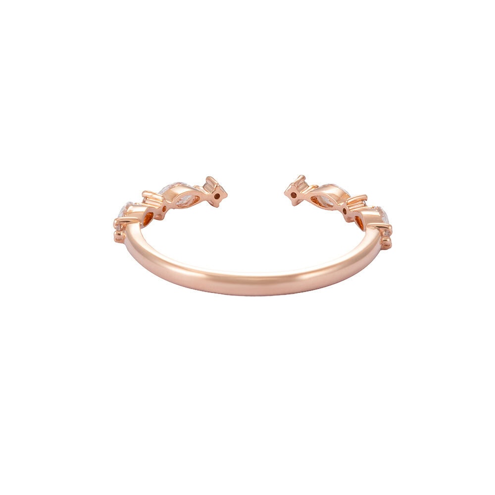 Open Ended Marquise Cut Diamond Wedding Band - Izzy - Image 2