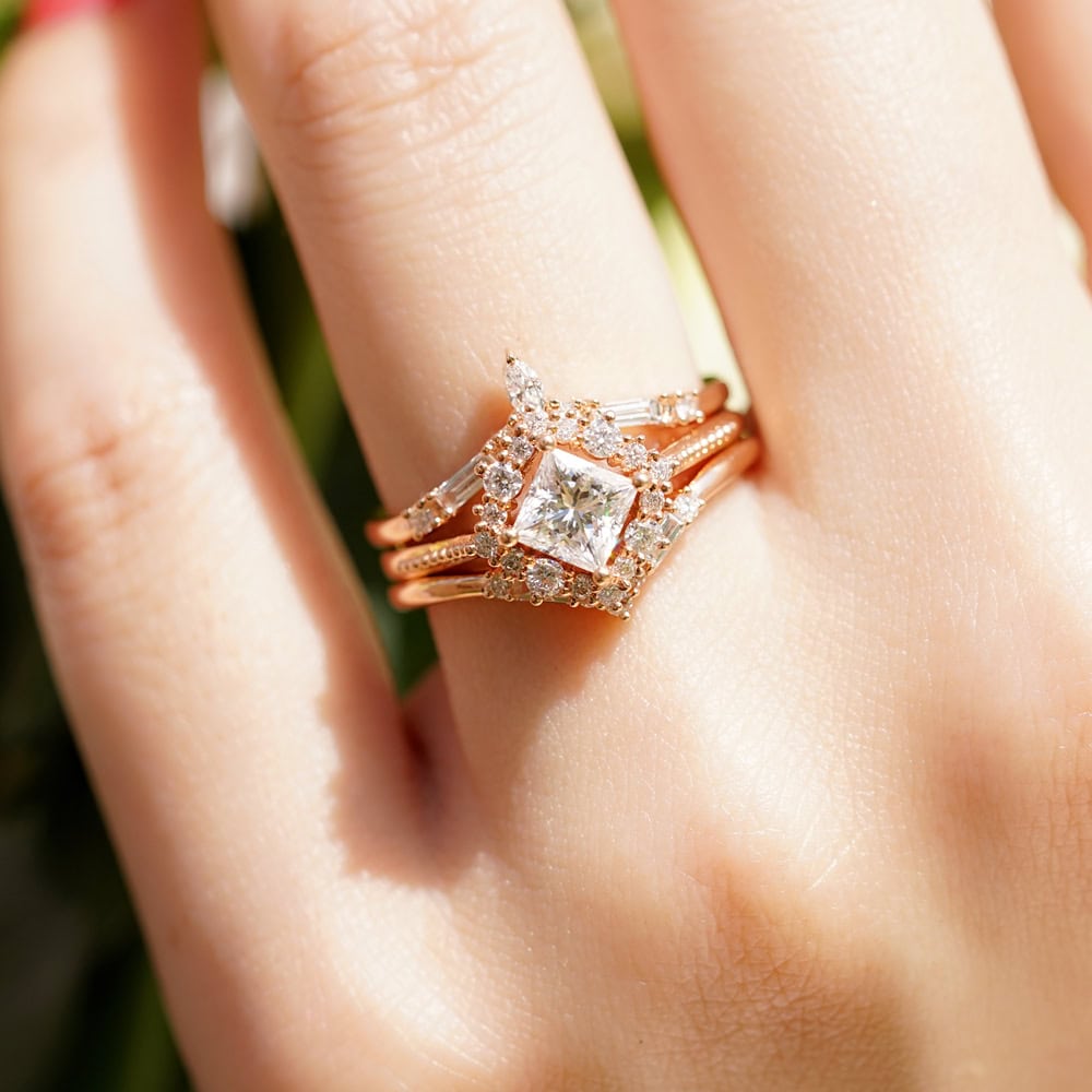 Vintage Inspired Marquise Diamond Crown Band - Paris - Image 5