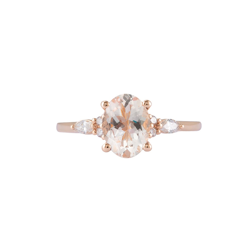 Oval Cut Morganite Diamond Ring - Kendall