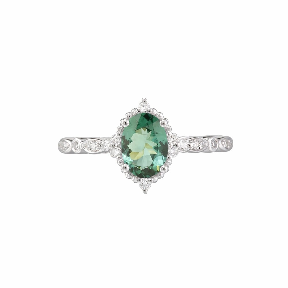 Oval Cut Vintage Tourmaline Ring - Elowen