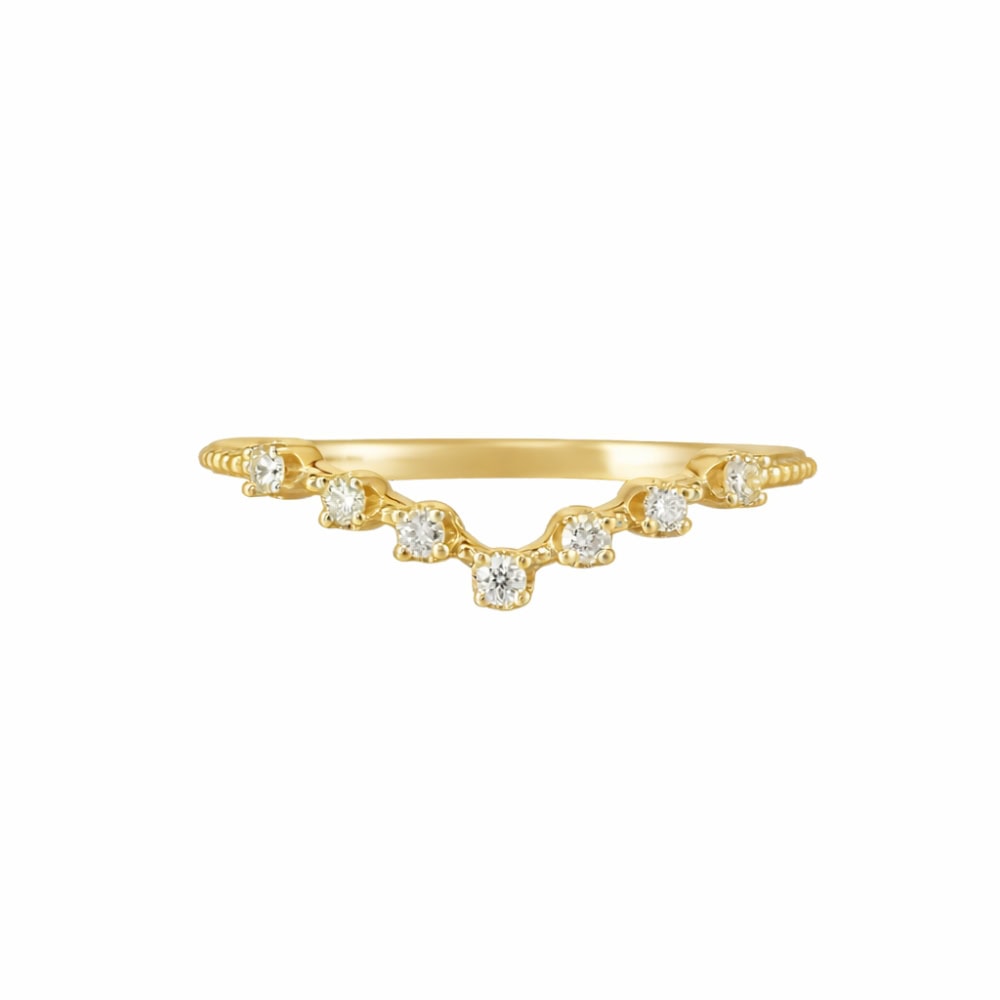 V shape Wedding Band - Camille