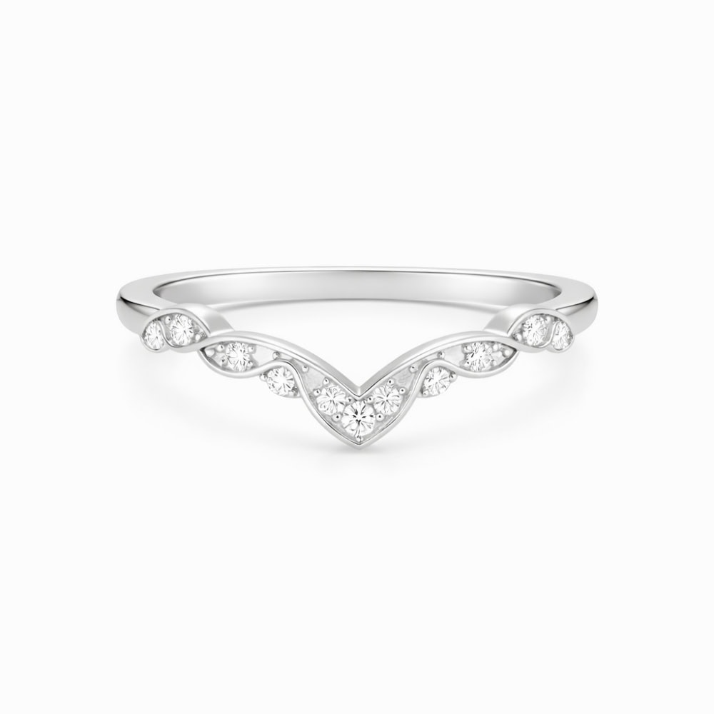 Curved Diamond Contour Band - Lenora - Image 5