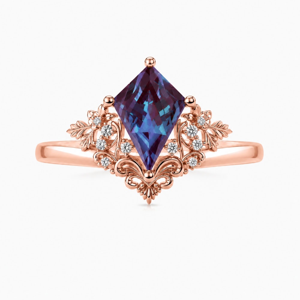 Secret Garden Ring in Kite Cut Alexandrite - Jasmine