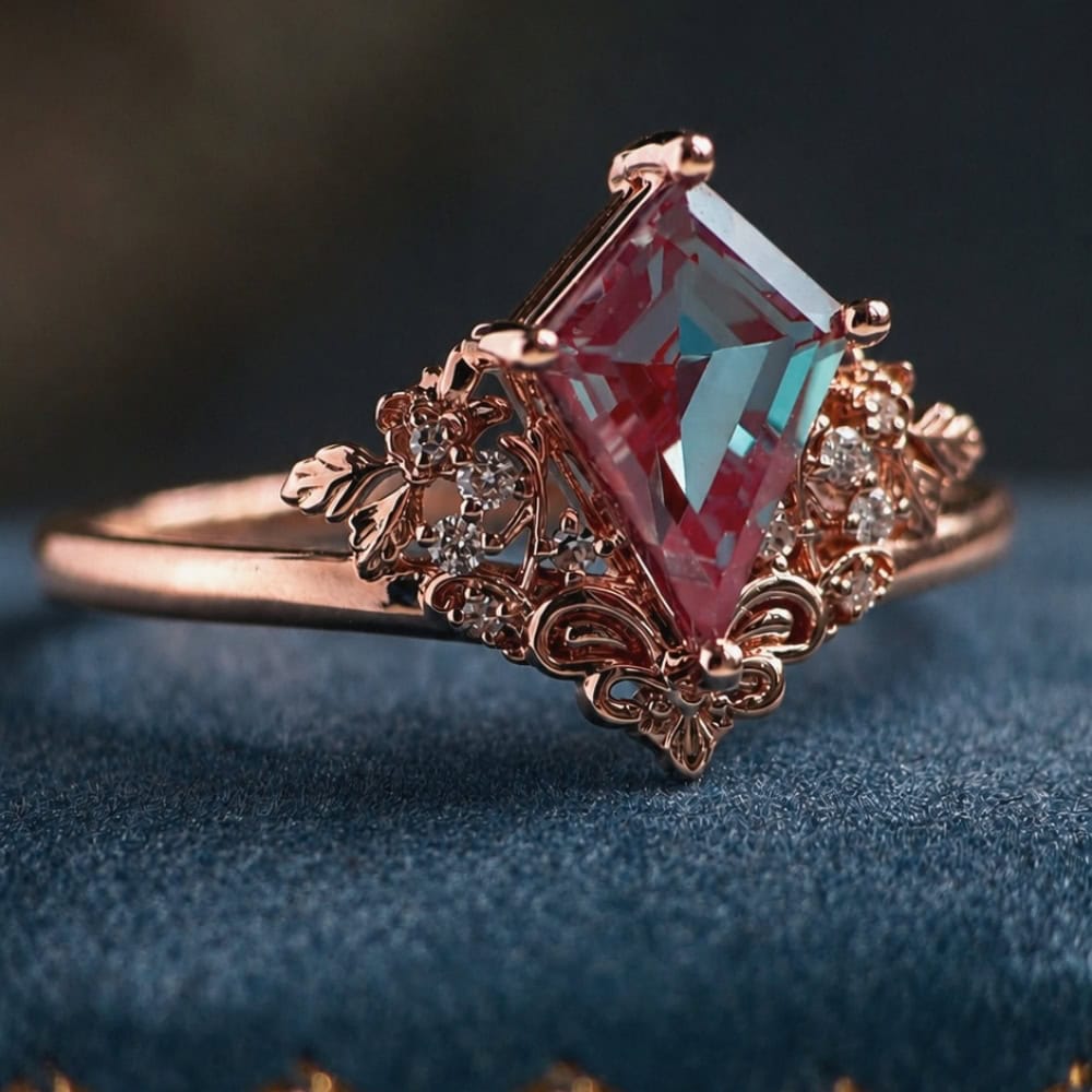 Secret Garden Ring in Kite Cut Alexandrite - Jasmine - Image 6