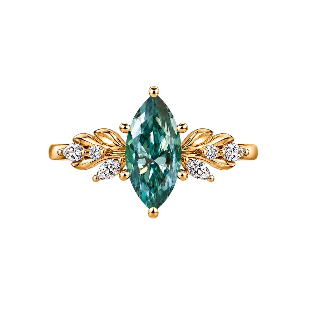 Botanical Marquise Cut Moissanite Ring – Alyssa