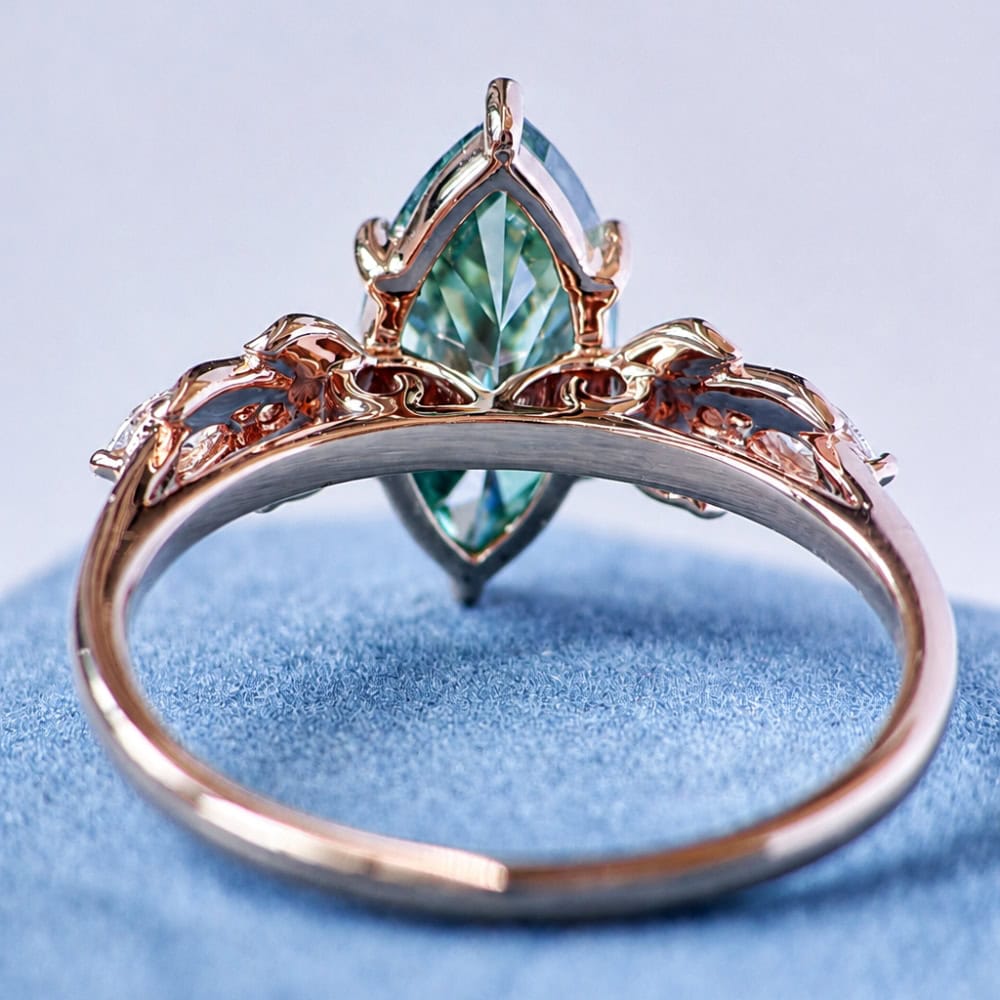 Botanical Marquise Cut Moissanite Ring – Alyssa - Image 4
