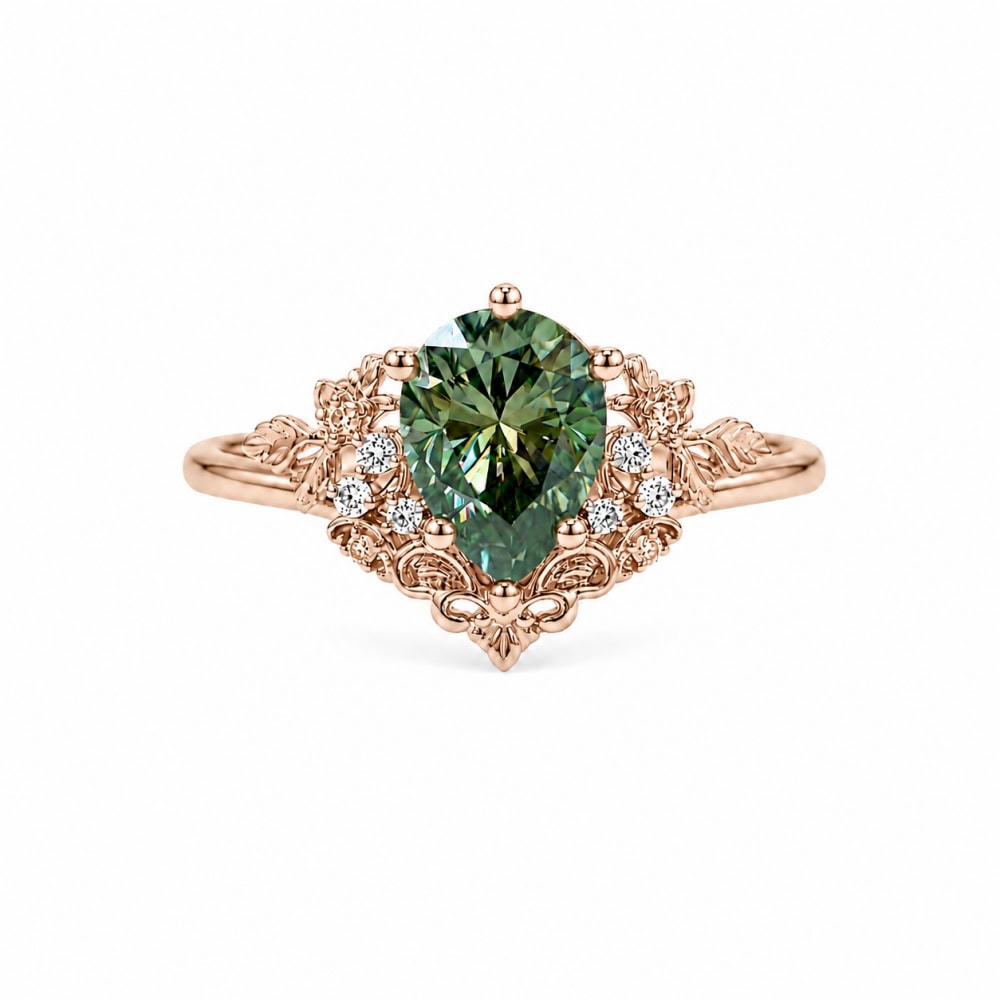 Secret Garden Ring in Pear Cut Moissanite - Jasmine - Image 7