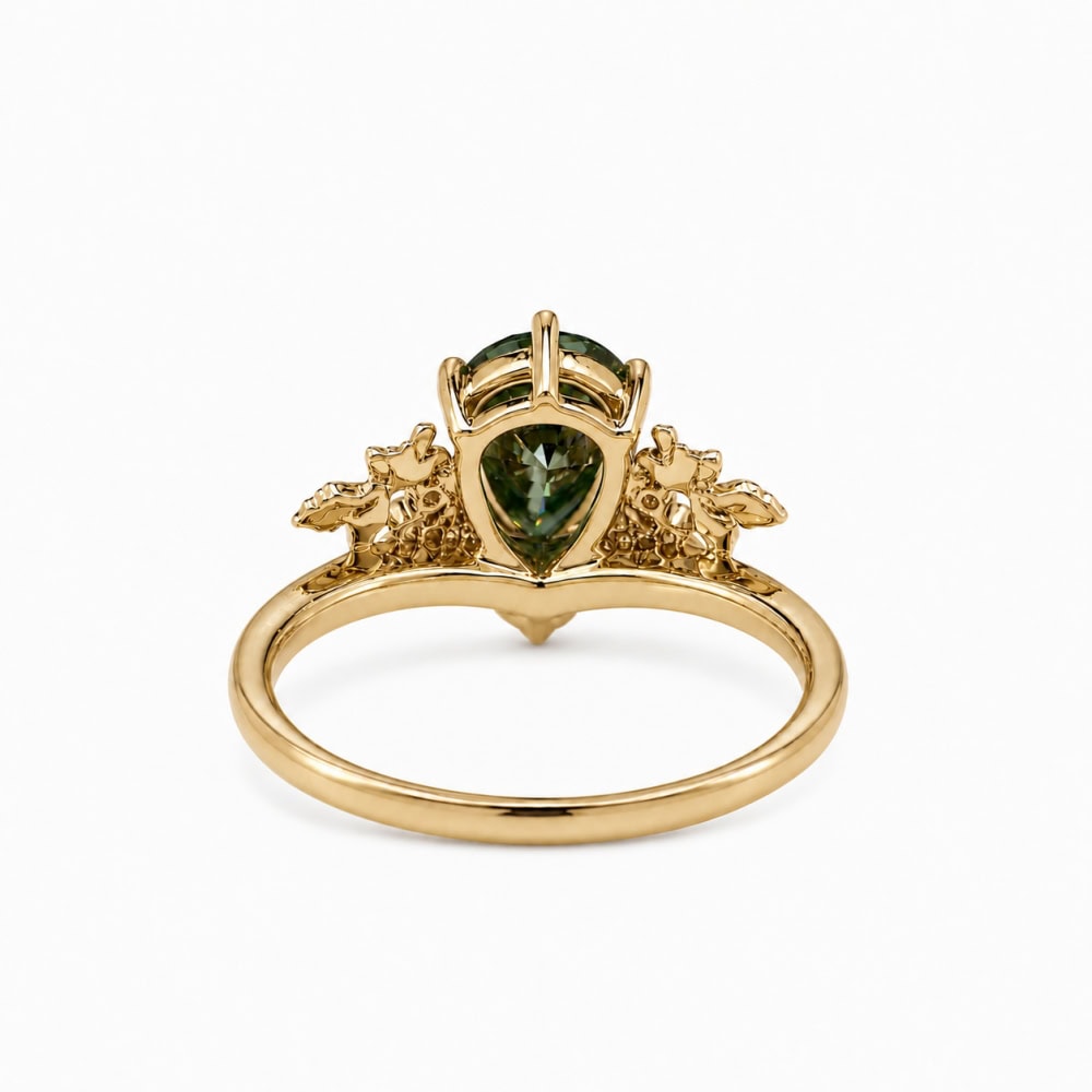 Secret Garden Ring in Pear Cut Moissanite - Jasmine - Image 2