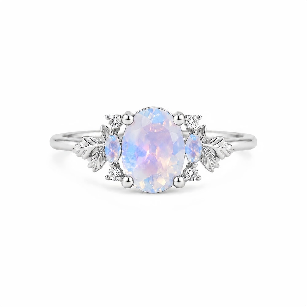 Secret Garden Ring in Oval Cut Moonstone – Jasmine - Image 2