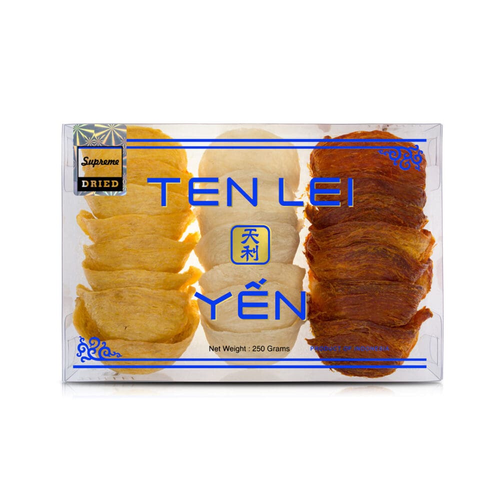 Ten Lei Yen Blue Label Supreme Dried Golden, White, Red Edible Bird's Nest