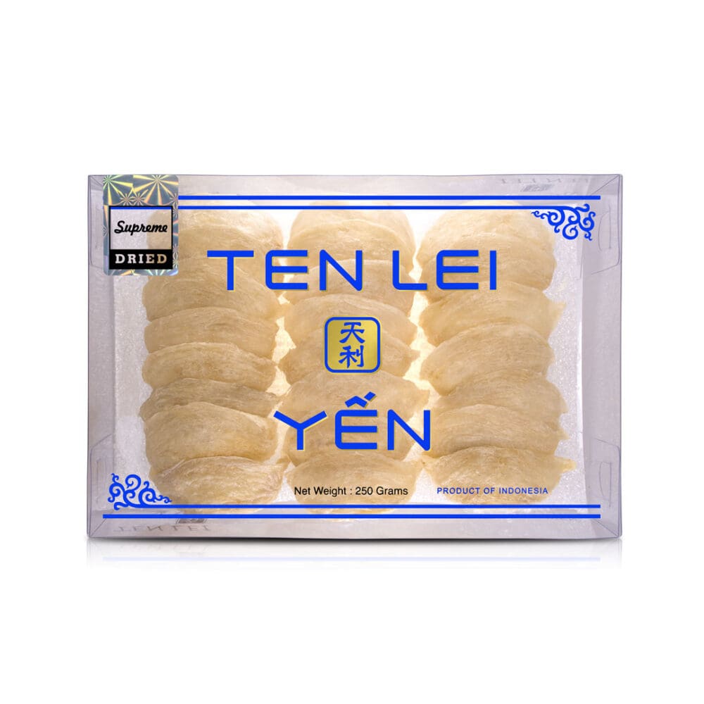 Ten Lei Yen Blue Label Supreme Dried White Edible Bird's Nest 250 Grams