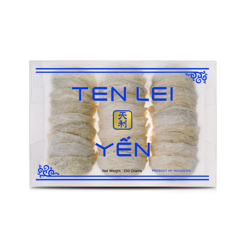 Ten Lei Yen Blue Label Timur Dried White Edible Bird's Nest 250 Grams