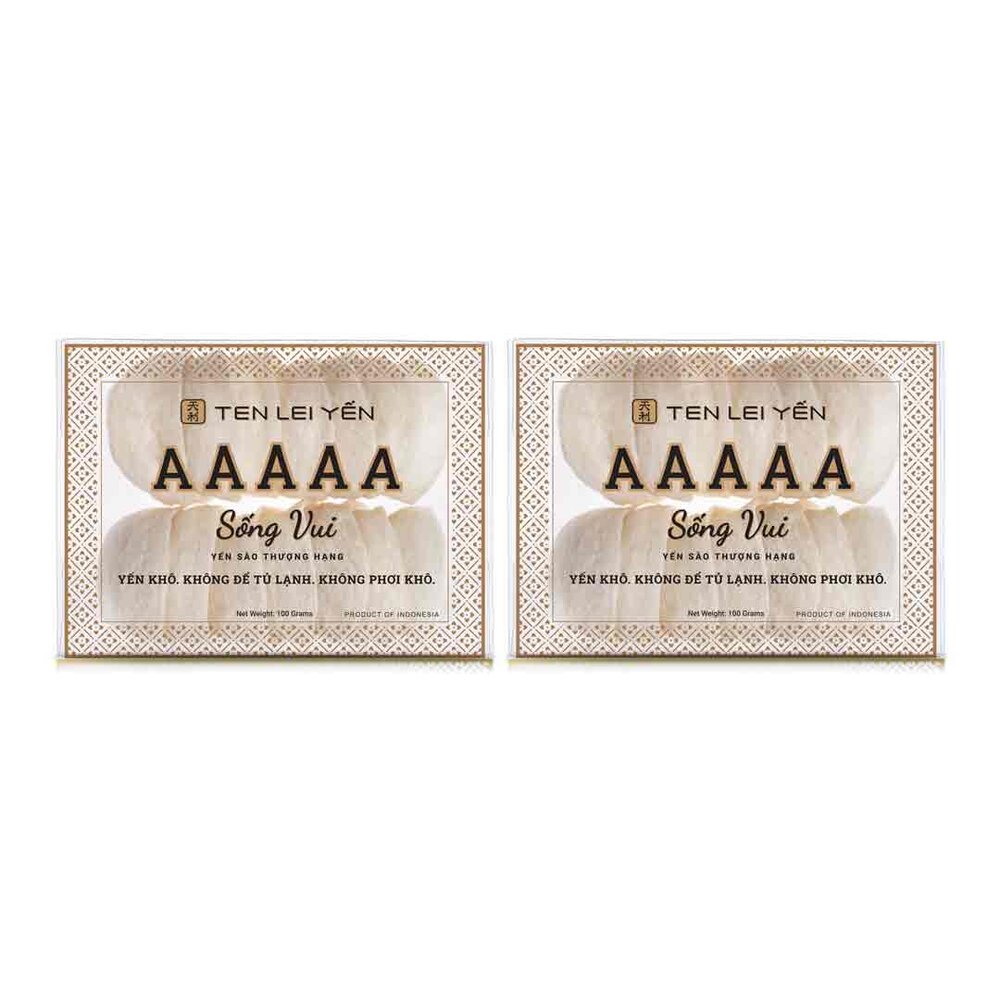 Song Vui By Ten Lei Yen 2 Box of White 5A 100 Grams Edible birds Nest.