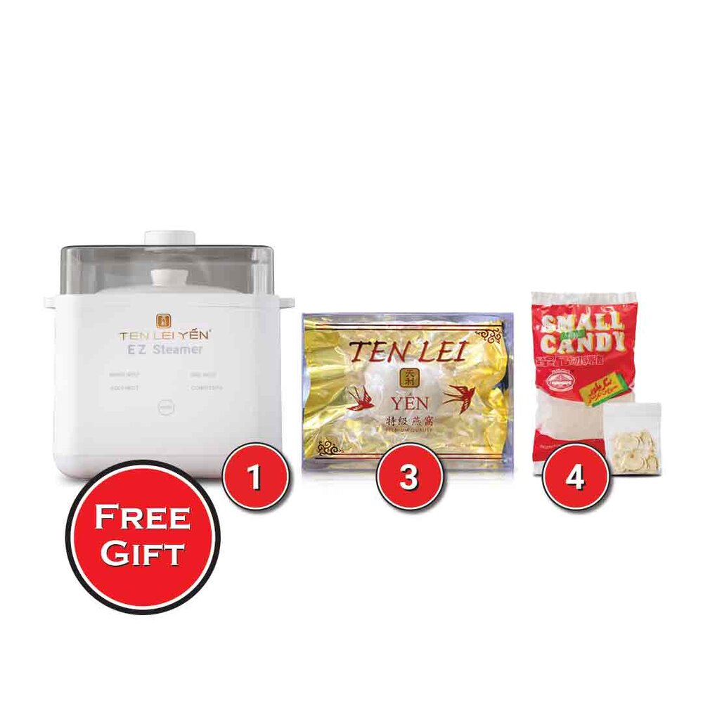 Ten Lei Yen EZ Steamer, 3 Small Yen, 4 Sugar and Ginseng Gift