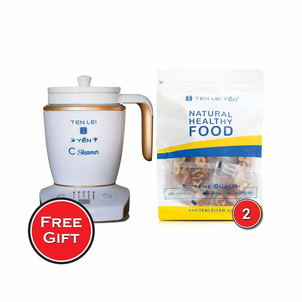Ten Lei Yen C Steamer and 2 Bag of Natural Healthy Food Supreme mix. Free Gift.