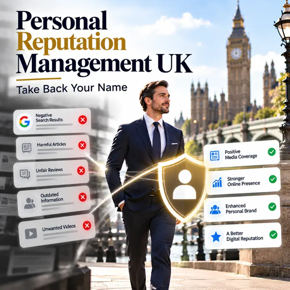 Personal Reputation Management UK 5 Personal reputation management UK: replacing negative search results, harmful articles and unfair reviews with positive media coverage