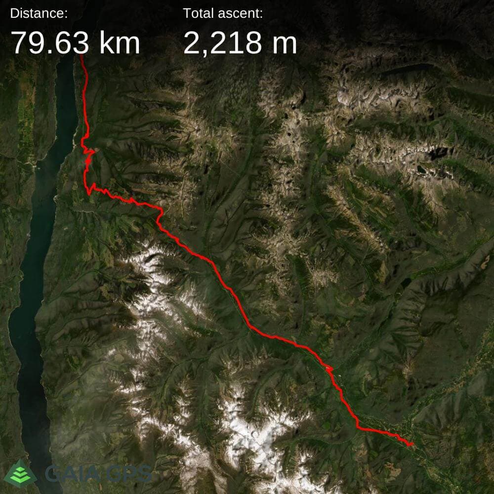 Koch Creek Pass Route map