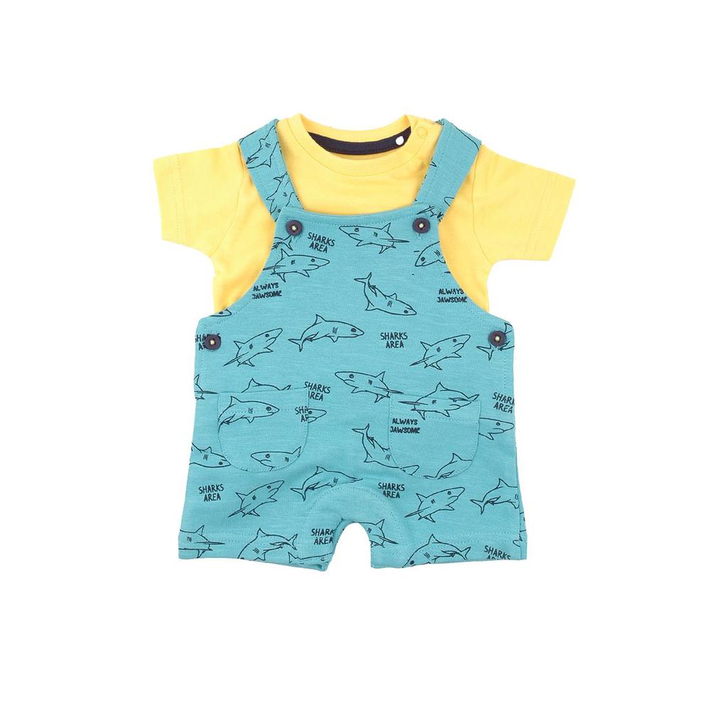 Conjunto Peto Camiseta Algodón Tiburón Babybol