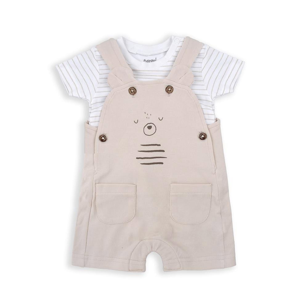 Peto algodón Oso   camiseta Rayas BABYBOL