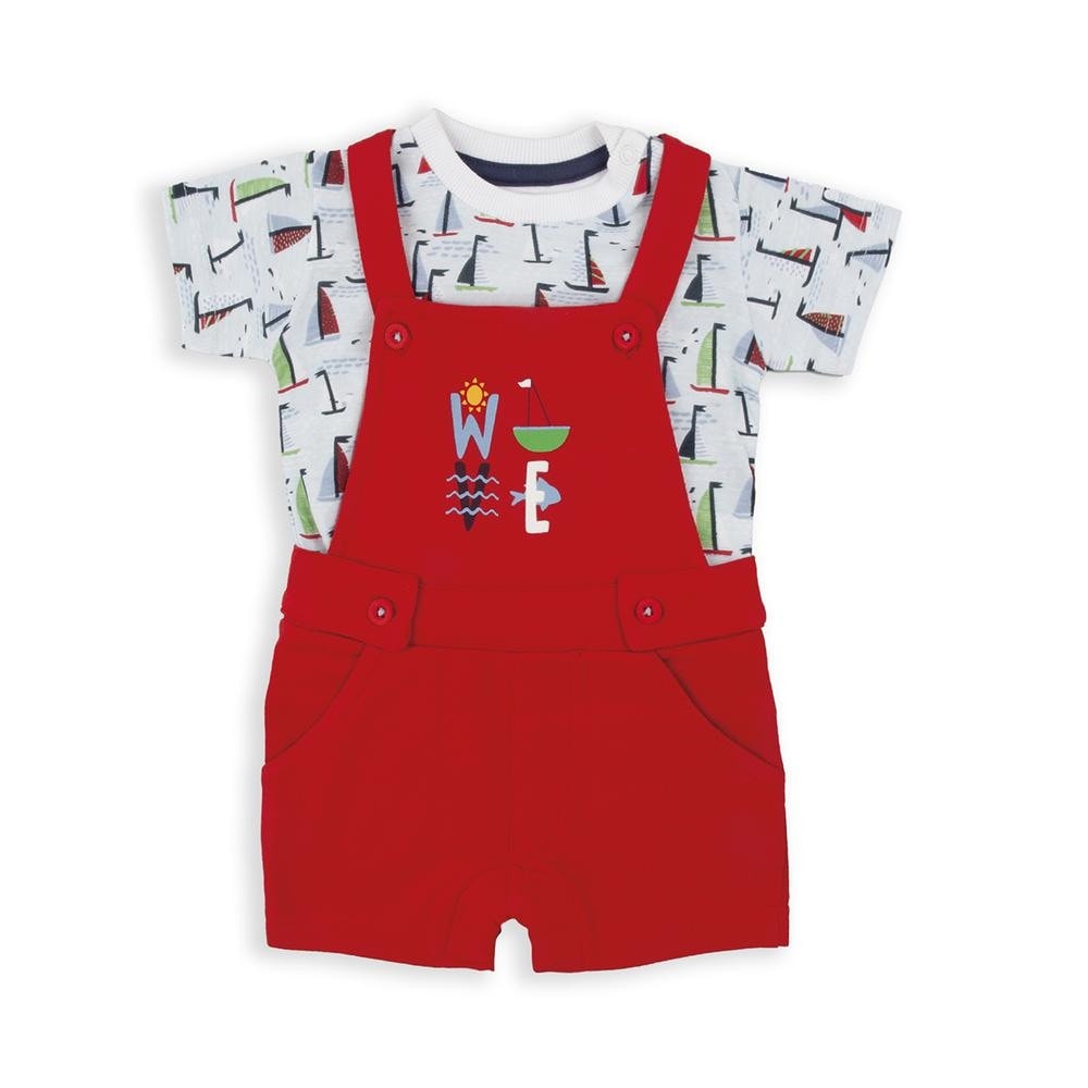 Peto algodón rojo camiseta veleros wove BABYBOL