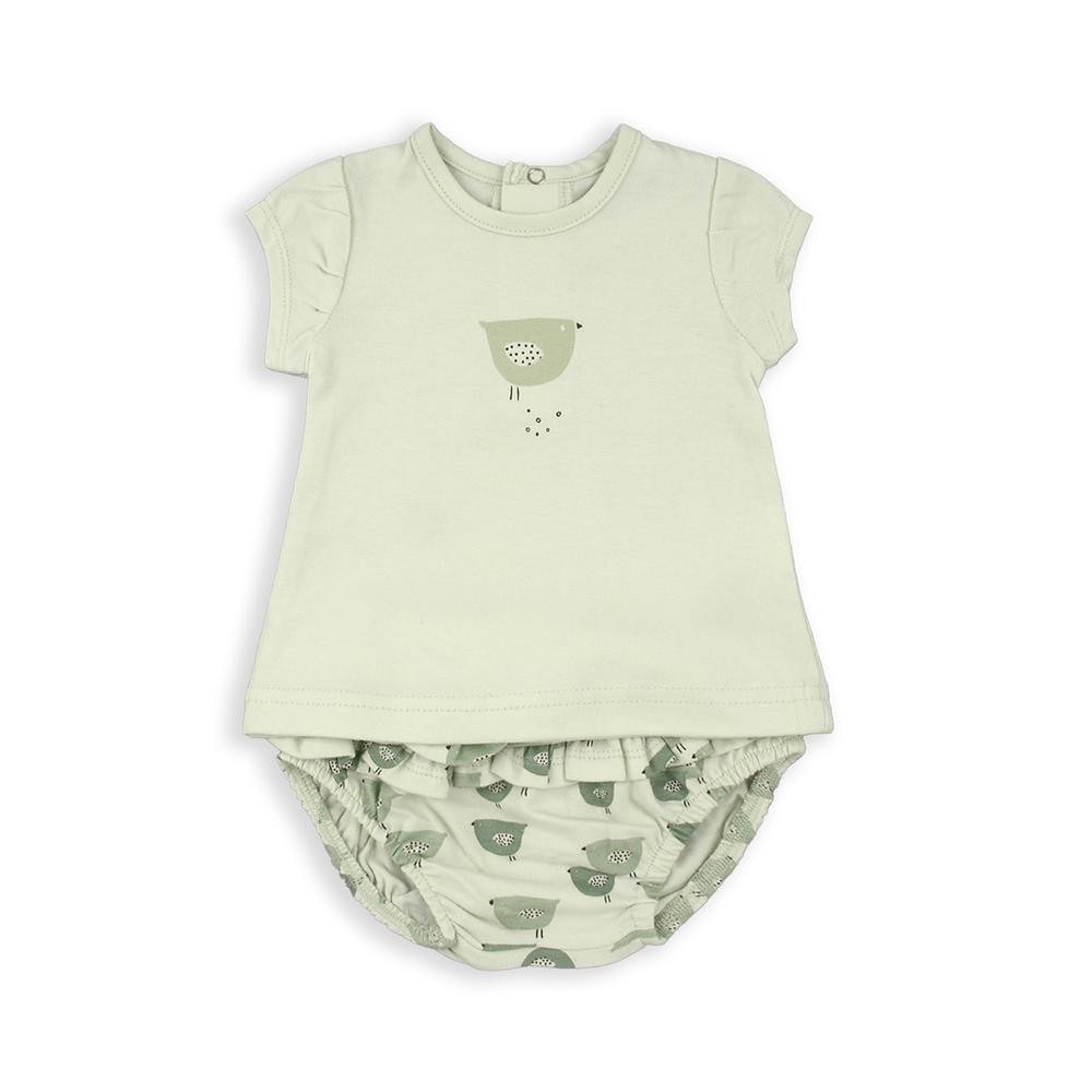 Vestido Braga verde Pajaritos BABYBOL