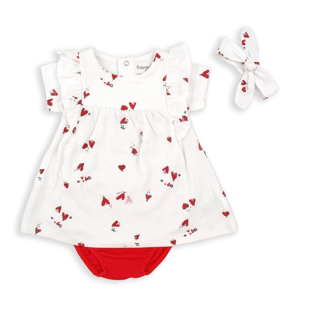 Vestido Braga Cinta Mariquitas corazón BABYBOL