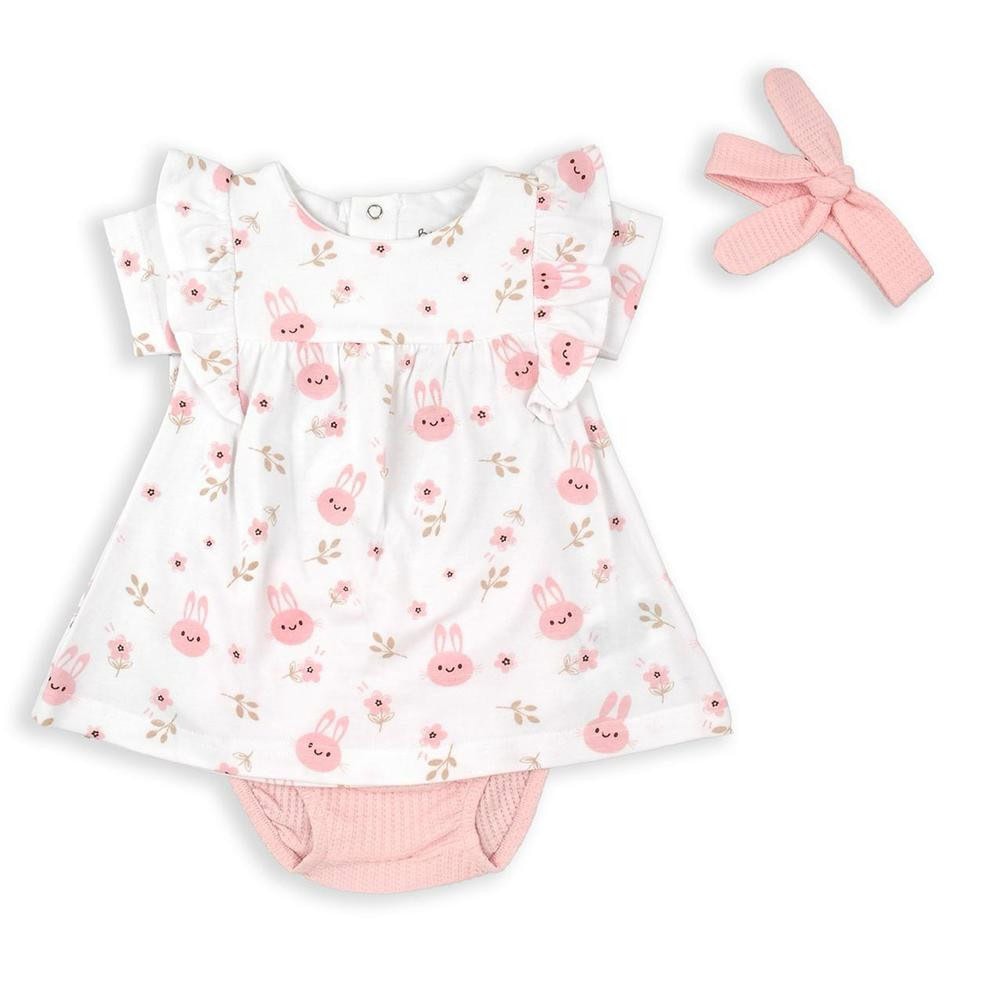 vestido  Braguita Cinta conejitos rosa BABYBOL