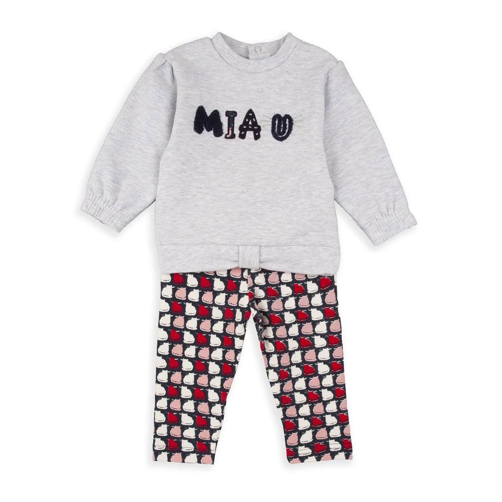 Conj  malla y sudadera gatitos gris marino BABYBOL
