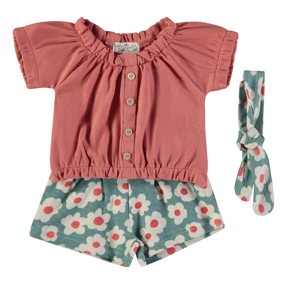 Conjunto 2 piezas   cinta Flores BABYBOL