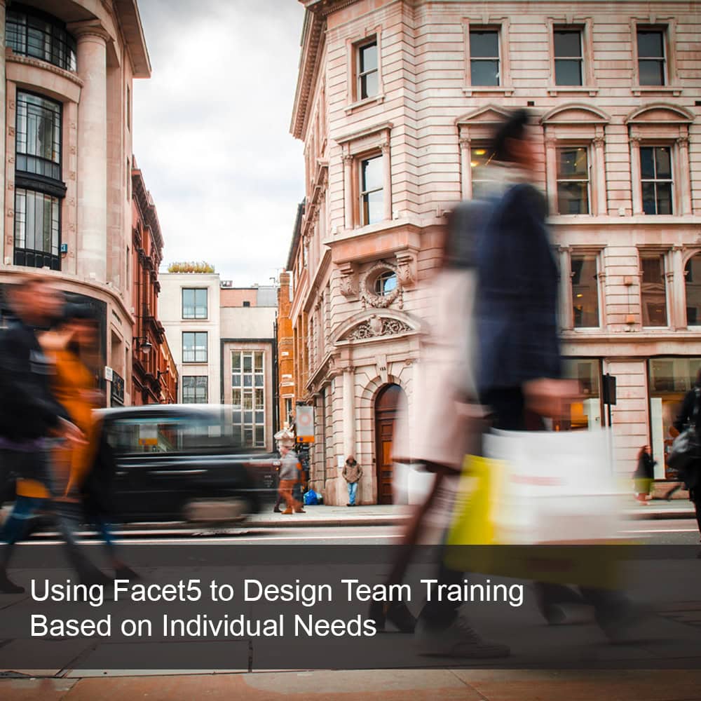 Retail high street with moving shoppers