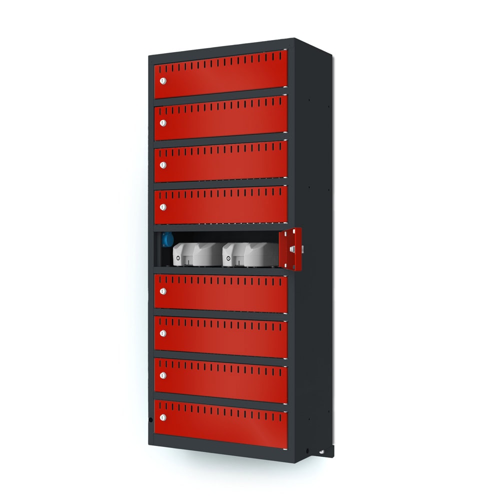 Wand Akku Ladeschrank mit 9 Fächern
