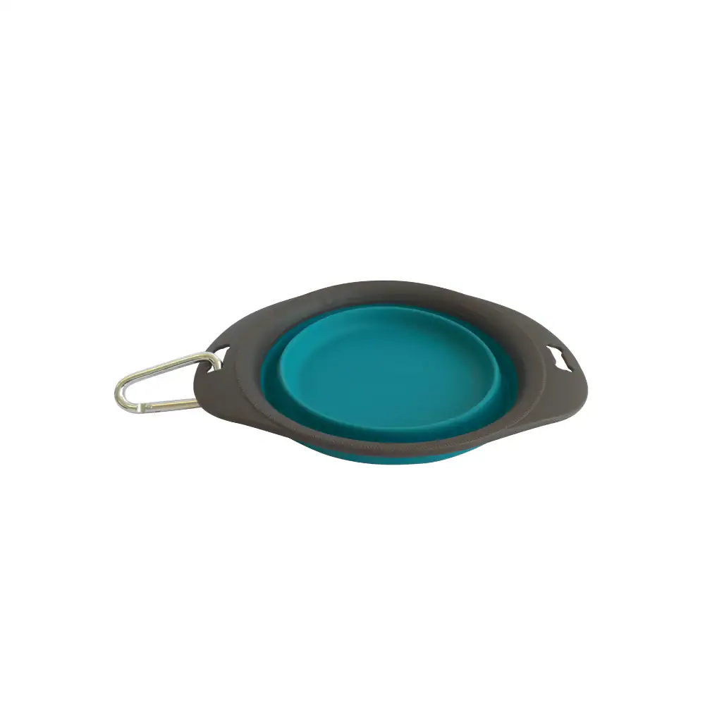 Comedero Bebedero Plegable de Silicona Azul